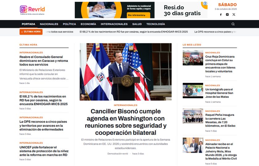 Diseño Vanguardia para periódico digital